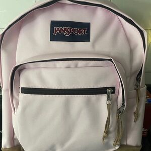 Jansport Light Pink Backpack with Front Pocket